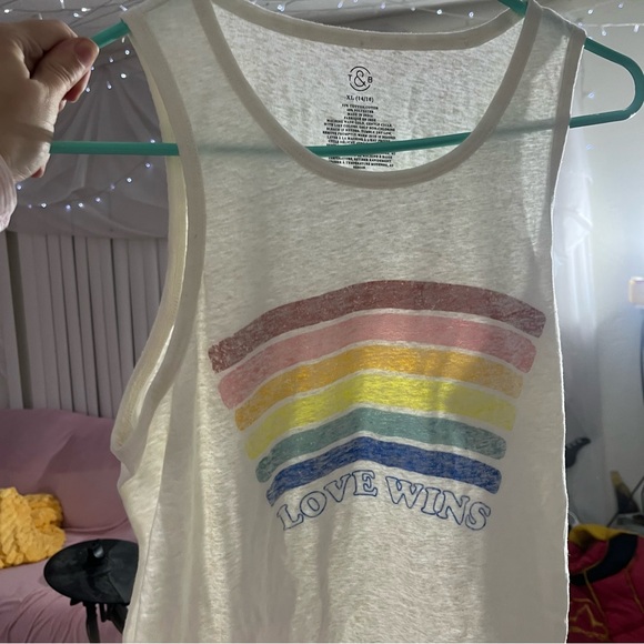 T&B Other - New Love Wins Tank Top Unisex Big Kids 14-16 Rainbow Muscle Shirt LGBT Gay Pride